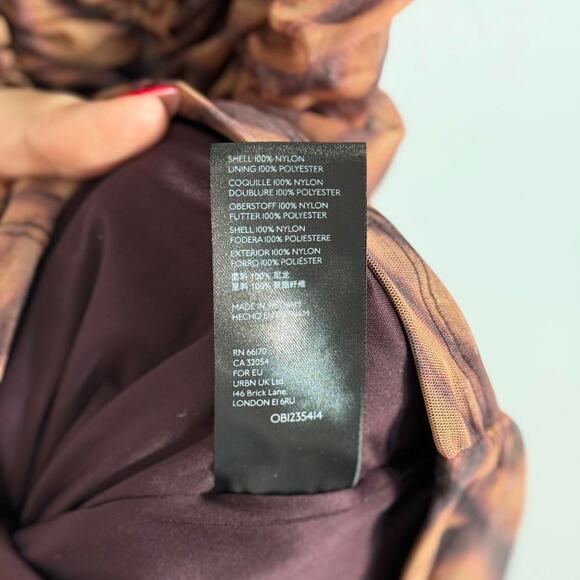 Urban Outfitters Ruched Mesh Mini Dress Animal Leopard Brown Y2K Bodycon - Picture 6 of 8